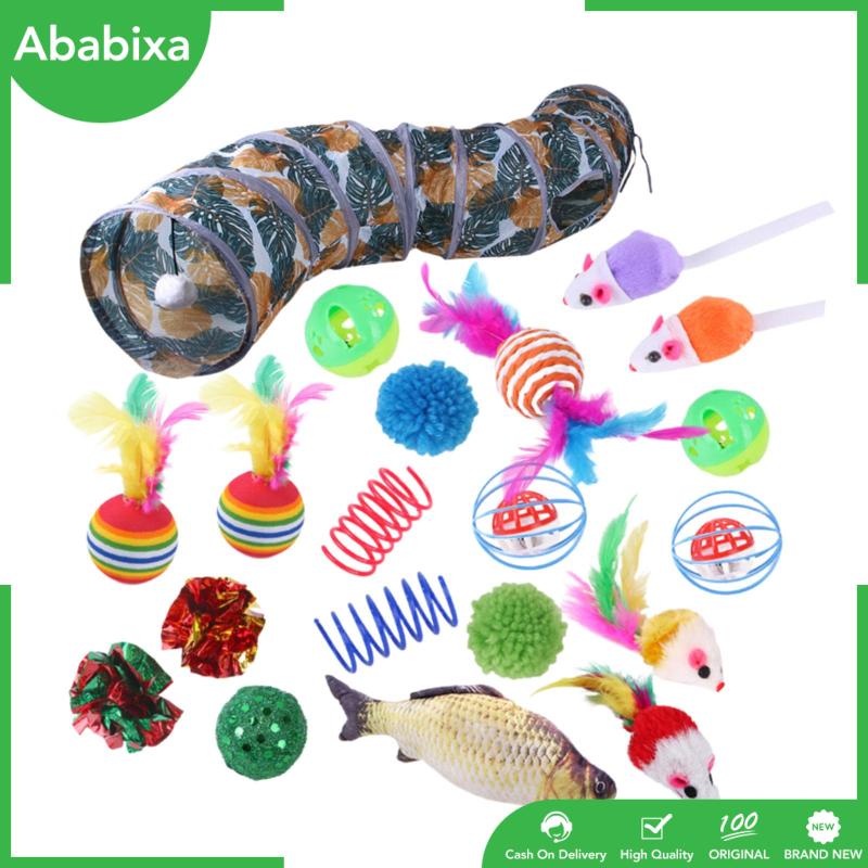 Set 20 Đồ Chơi Đường Hầm Bằng Vải Bông Cho Mèo / Thỏ / Cún Cưng