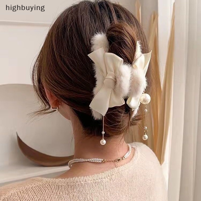 Kẹp Tóc Càng Cua Đính Ngọc Trai Giả Thanh Lịch Cho Nữ