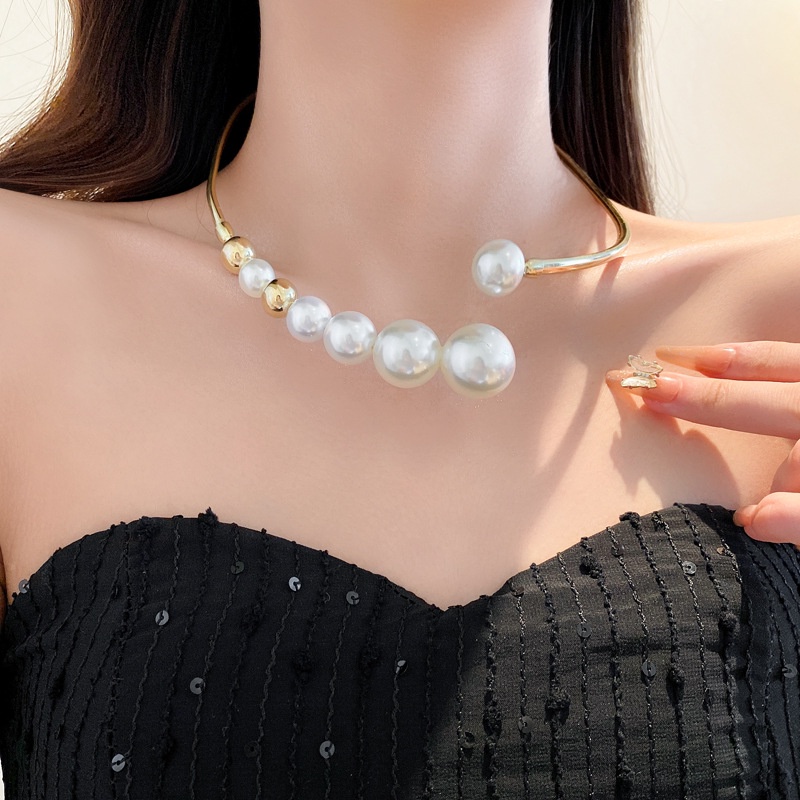 Vòng cổ Ngọc Trai Phong Cách Thời Trang Kiểu Hình Học