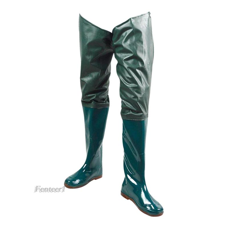 [Fenteer1] Giày Bốt Nylon Cổ Cao Đến Hông Câu Cá 37