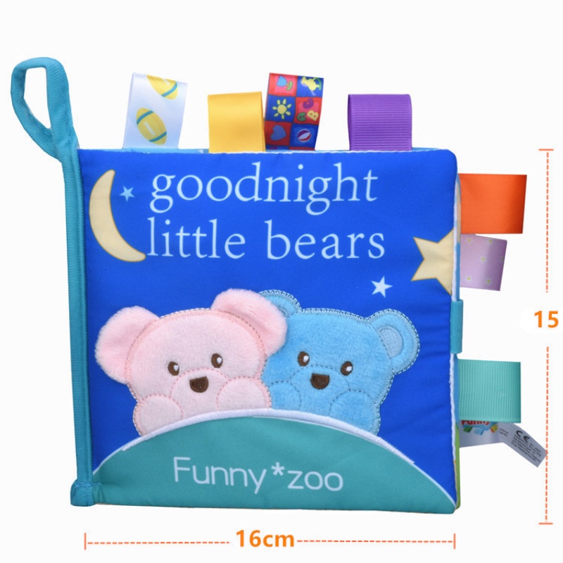 Sách Vải Hình Khỉ Hoạt Hình Cảm Ứng Và Cảm Giác Không Gây Tiếng Ồn Có Vòng Giấy Giáo Dục Cho Bé CRD
