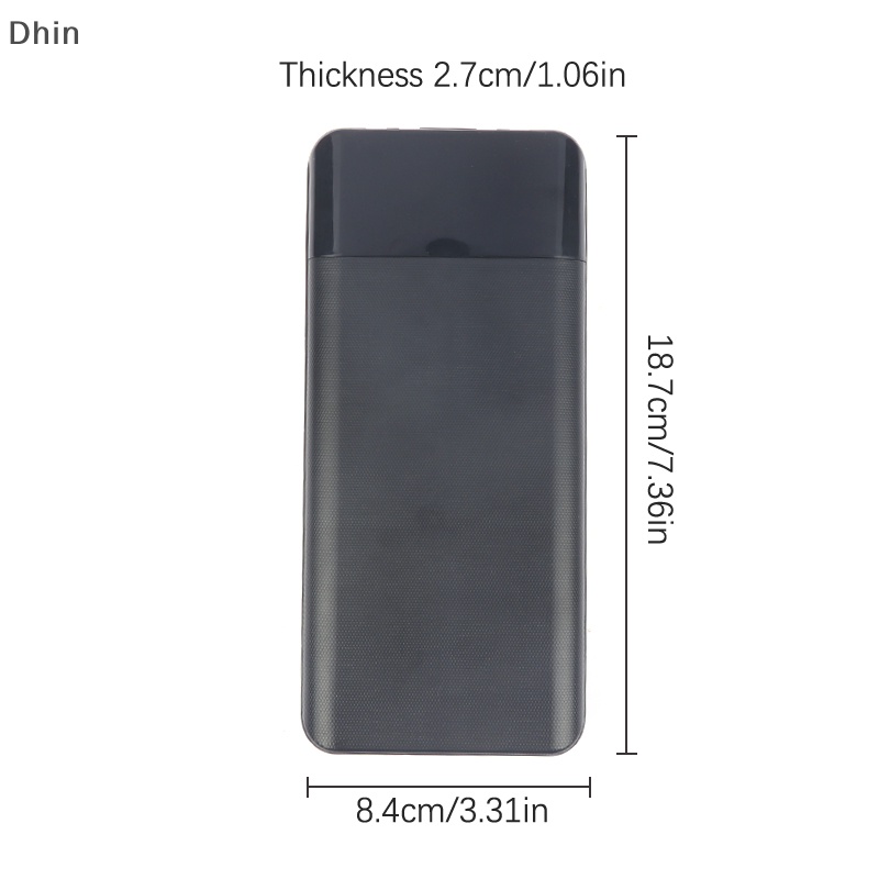 Set 7 Hộp DIY Đi Kèm 4 Dây Điện 18650 Case 5V 2.1A Màn Hình LCD Kỹ Thuật Số Có Đèn Pin Cho IP Xiaomi Huawei