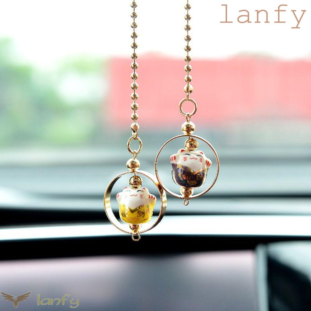 Phụ Kiện Treo Trang Trí Xe Hơi Hình Mèo May Mắn DIY Dễ Thương