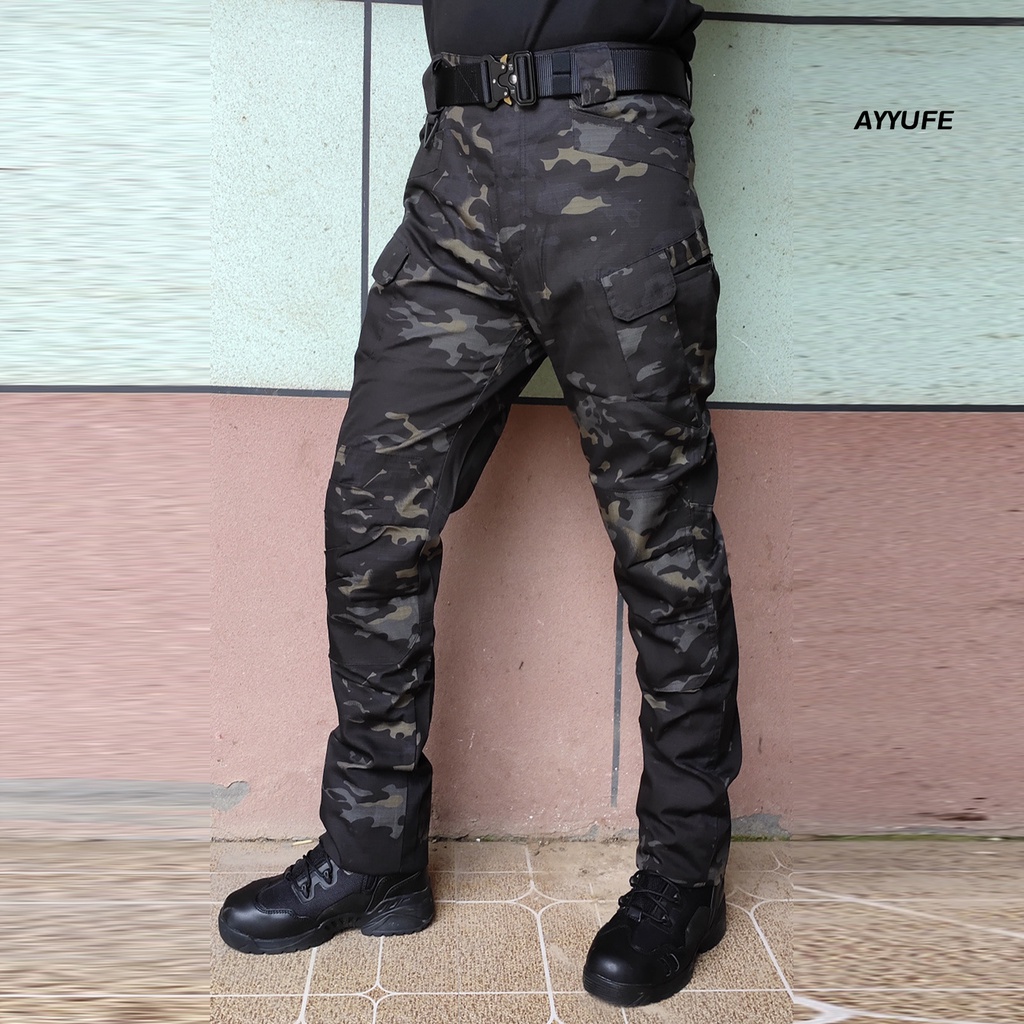 [AYYUFE] Quần Jogger Dáng Rộng Nhiều Túi Chống Trầy Xước Màu Trơn Thoải Mái Chống Thấm Nước Mặc Hàng Ngày Cho Nam Giới