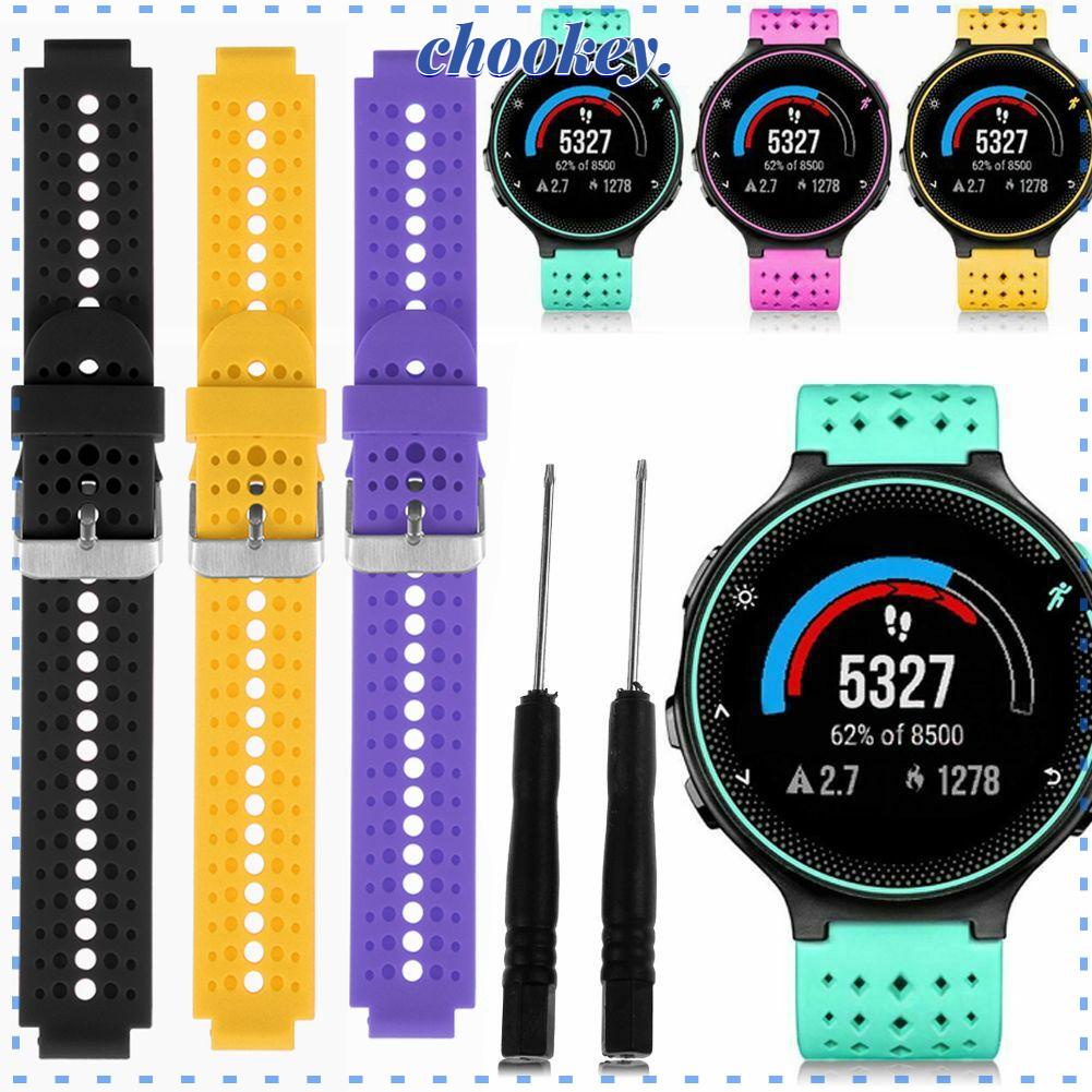 CHOOKEY Dây Silicone MàU Trơn Cho ĐồNg Hồ Garmin Forerunner 220 / 230 / 235 / 620 / 630 / 735