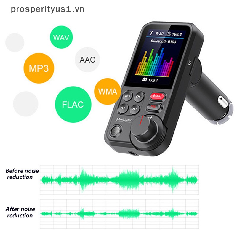 Thiết Bị Phát Nhạc MP3 Bluetooth 5.0 Kiêm Sạc Điện Thoại Trên Xe Hơi prosperityus1