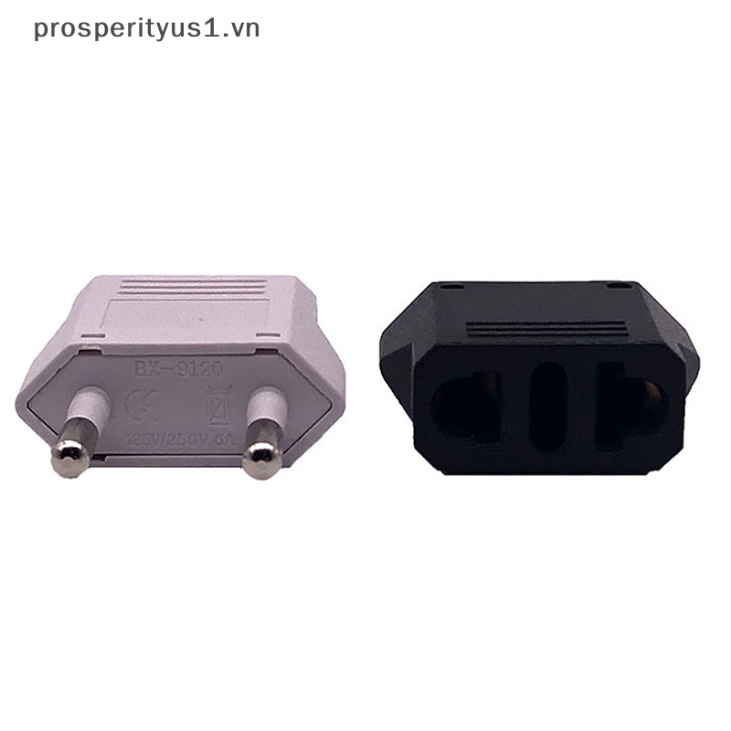 Phích Cắm Chuyển Đổi 6A 2 pin Từ Trung Quốc Sang Châu Âu prosperityus1