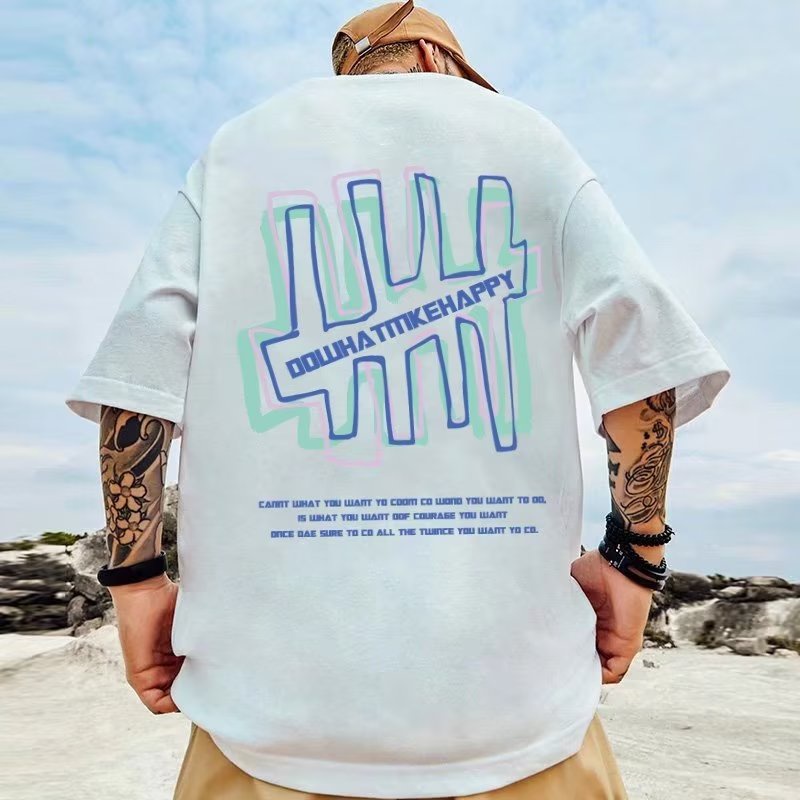 áo phông nam big size có size lớn M-8xl Áo thun unisex nam nữ form rộng tay lỡ phông In Chữ Chaopai Phong Cách Mỹ Thời Trang Mùa Hè Cho Nam Và Nữ