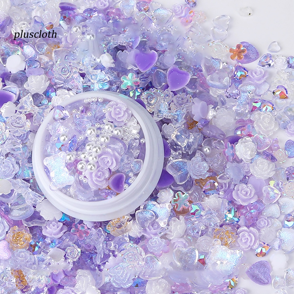 1 Hộp Hạt Nhựa Trang Trí Móng Tay Hình Nơ Hoa Hồng