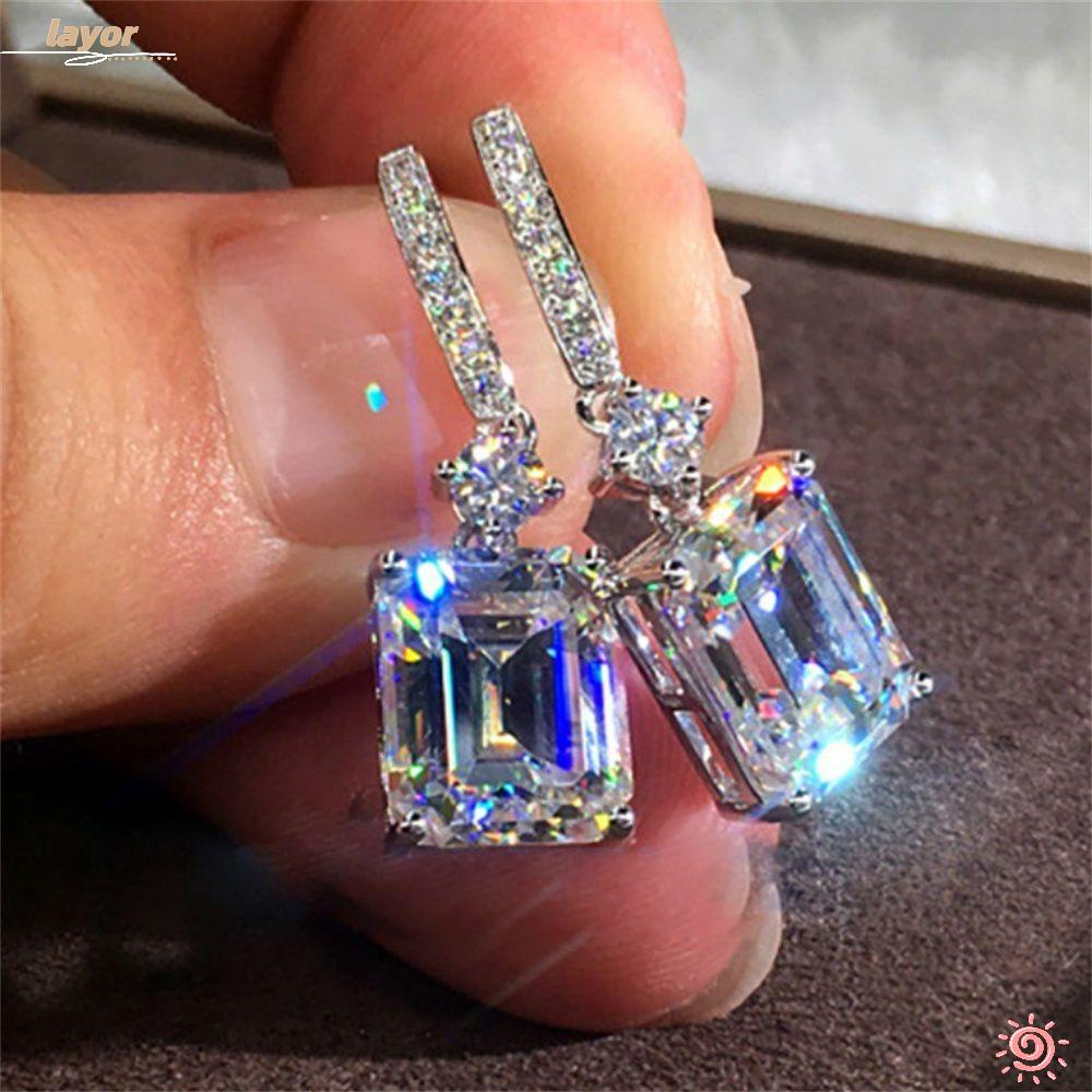 Bông Tai Dáng Dài Đính Đá Cubic Thiết Kế Mới Cao Cấp Thời Trang