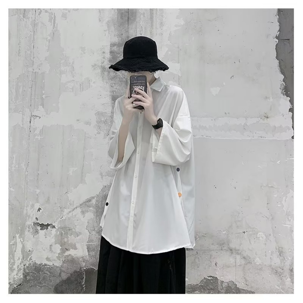 Áo Sơ Mi Tay Ngắn Thiết Kế Xẻ Tà Thời Trang Mùa Hè Hàng Mới 2023 Dành Cho Bạn Nữ