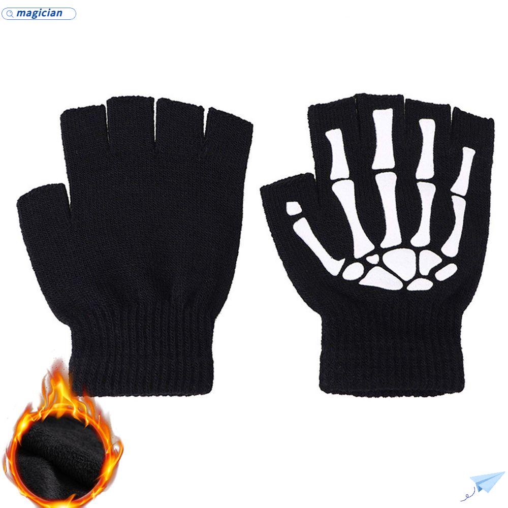 Găng Tay Dệt Kim Co Giãn Màu Dạ Quang