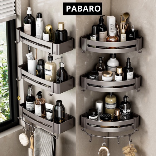 Kệ Góc Nhà Tắm PABARO, Kệ Dán Tường Chất Liệu Nhôm Không Gỉ Siêu Nhẹ Để Đồ Tiện Lợi