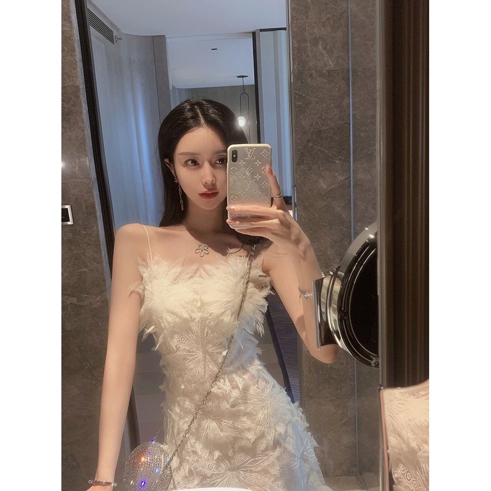 Đầm Ren Lông Vũ Thời Trang Mùa Hè 2023 Sang Trọng