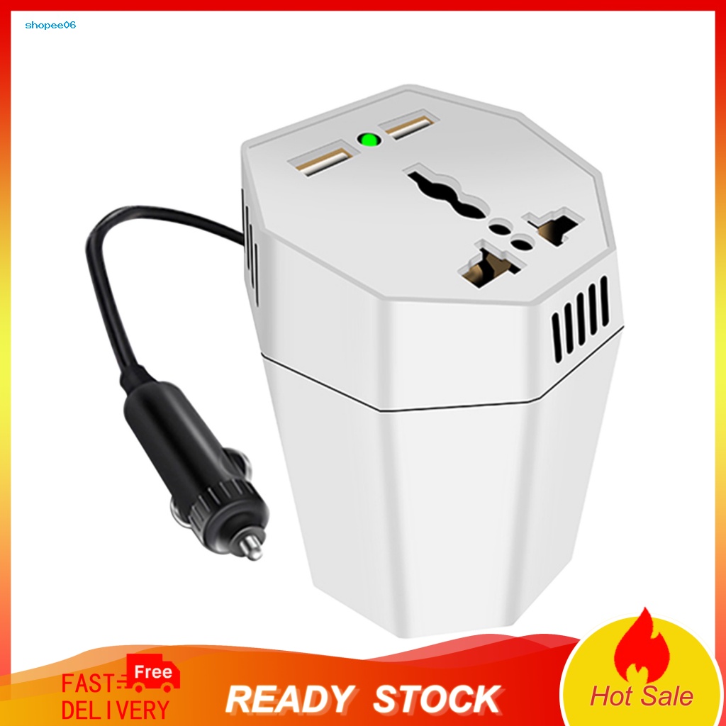 Bộ Chuyển Đổi Nguồn Điện DC 12V Sang 110V AC Hai Cổng USB Thông Dụng Cho Máy Tính Bảng / Xe Hơi
