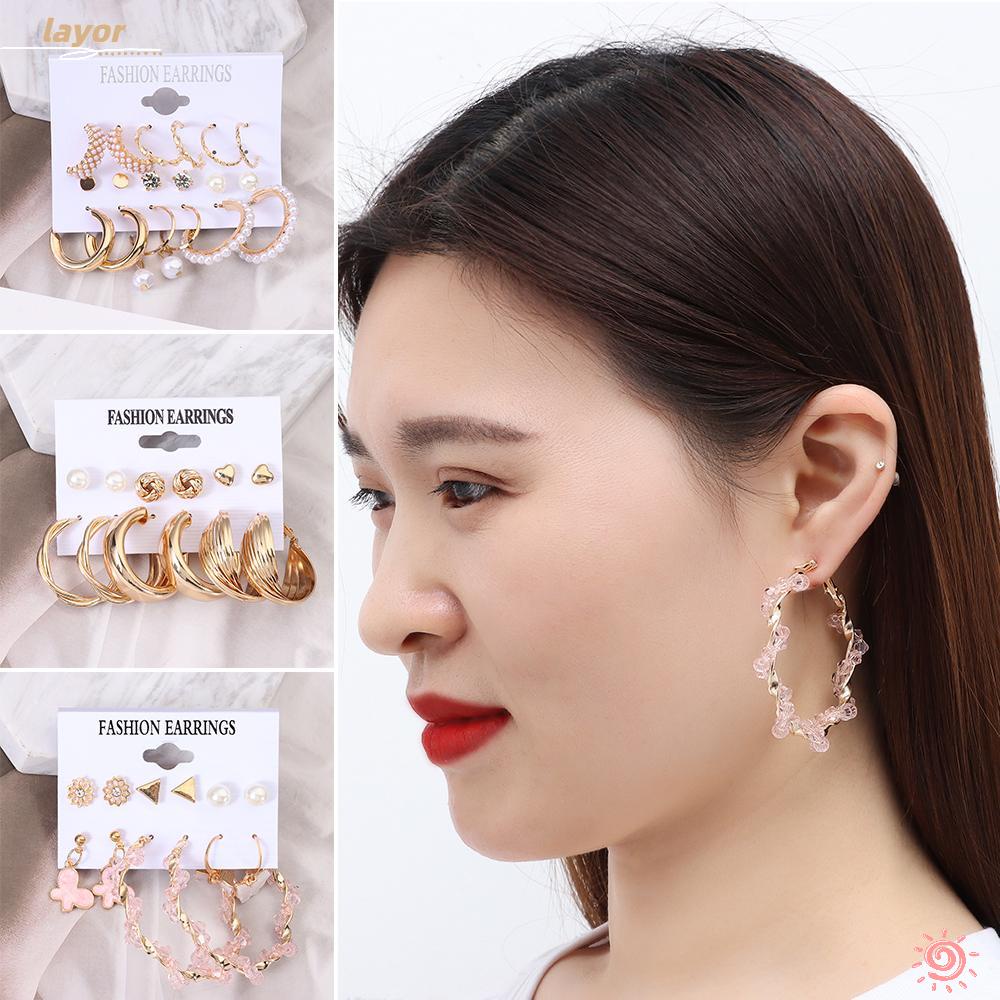 Bộ Khuyên Tai Hình Học Phong Cách Bohemian Cổ Điển Sang Trọng Cho Nữ