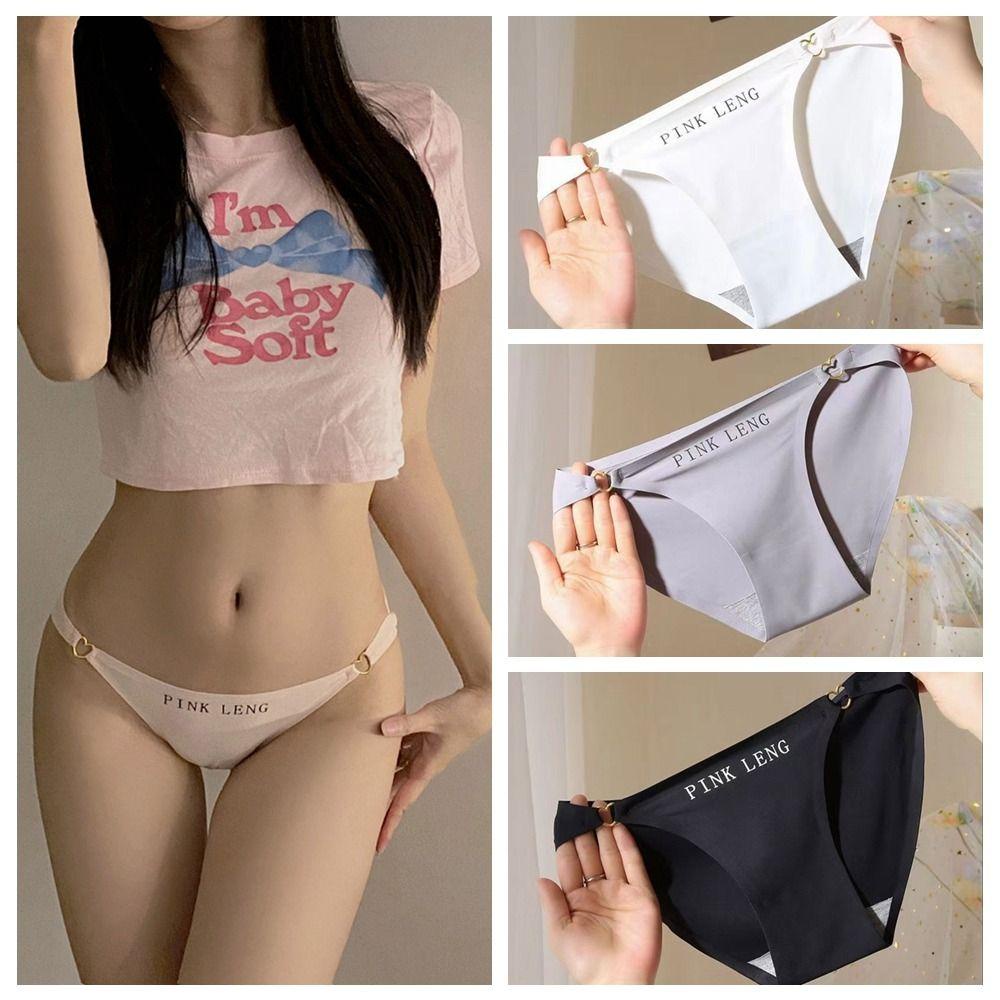 Quần Lót Lụa Lạnh Màu Trơn Thoáng Khí Thoải Mái Cho Nữ