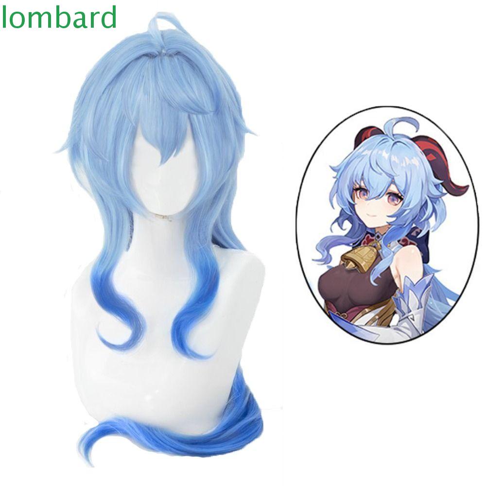 Lombard Tóc Giả Xoăn Màu Xanh Dương Đậm Chất Lượng Cao Mềm Mại Hóa Trang Halloween