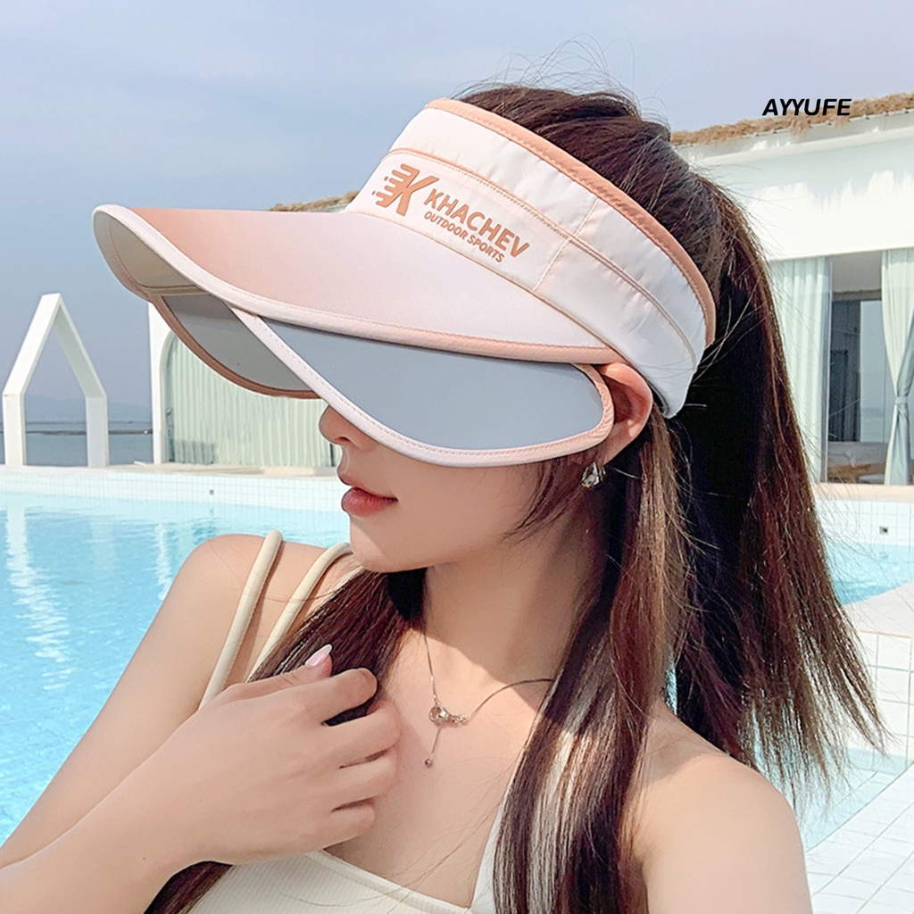 Mũ Rộng Vành Hở Chóp Thêu Chữ Có Khóa Điều Chỉnh Được Thời Trang Mùa Hè