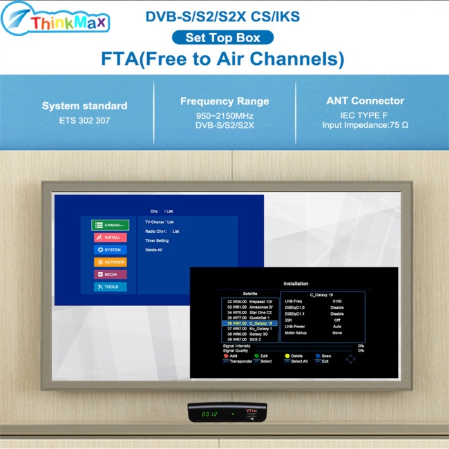 Thiết Bị Thu Sóng Vệ Tinh Fta Gtmedia V7 S2x Dvb-s2 Usb 1080p Full Hd V7hd