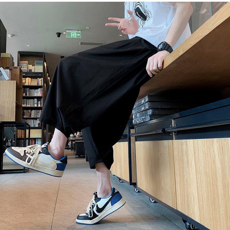 Quần Kaki Mỏng Dài Đến Mắt Cá Chân Kiểu Retro Nhật Bản Thời Trang Mùa Hè Cho Nam