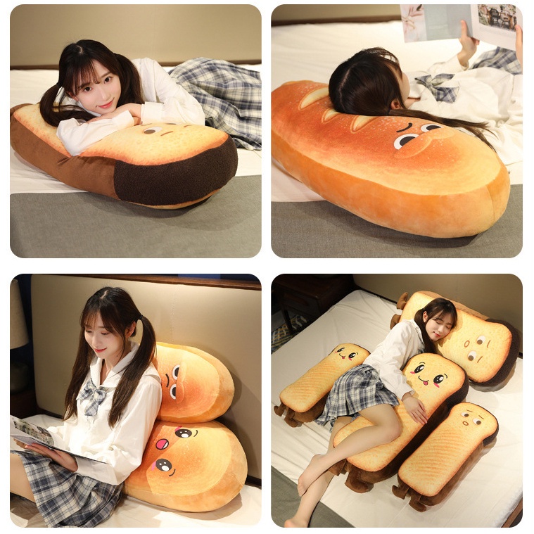 Gối Ôm Nhồi Bông Hình Bánh Mì Hoạt Hình Đáng Yêu