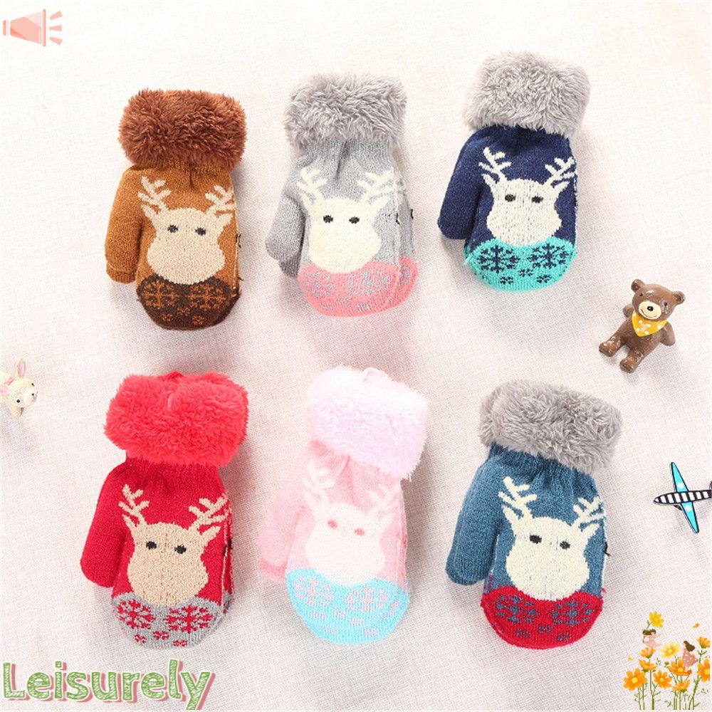 Găng Tay Giữ Ấm Mùa Đông Bằng Vải Nhung Cho Bé 0-3 Tuổi