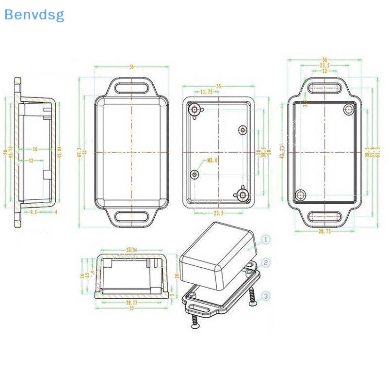 Hộp Đựng Thiết Bị Định Vị GPS 51 * 36 * 20mm Bằng Nhựa Gắn Tường Tiện Dụng