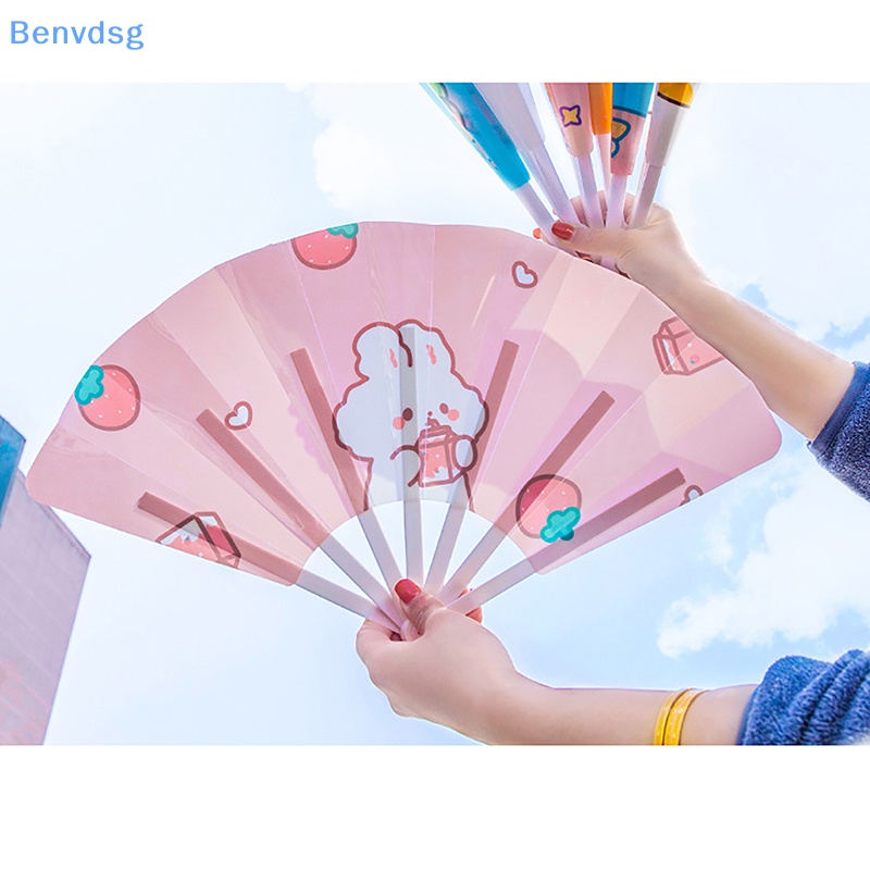 Quạt Gập Cầm Tay Bằng Nhựa PP In Họa Tiết Hoạt Hình Dễ Thương Nhỏ Gọn