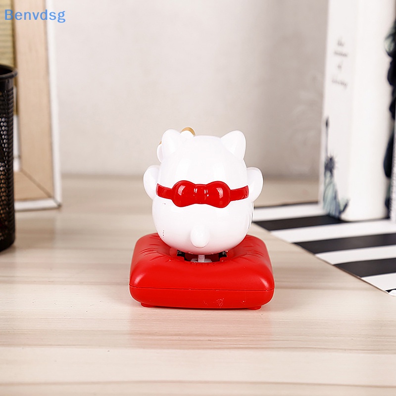 Benvdsg &gt; Tượng Mèo May Mắn Hoạt Hình Sử Dụng Năng Lượng Mặt Trời Trang Trí Bảng Điều Khiển
