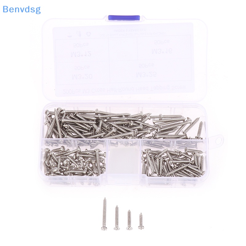 Bộ 200 Ốc Vít Đầu Dẹt M3 Bằng Thép Không Gỉ Sáng Tạo Và Thiết Thực Cho Gỗ