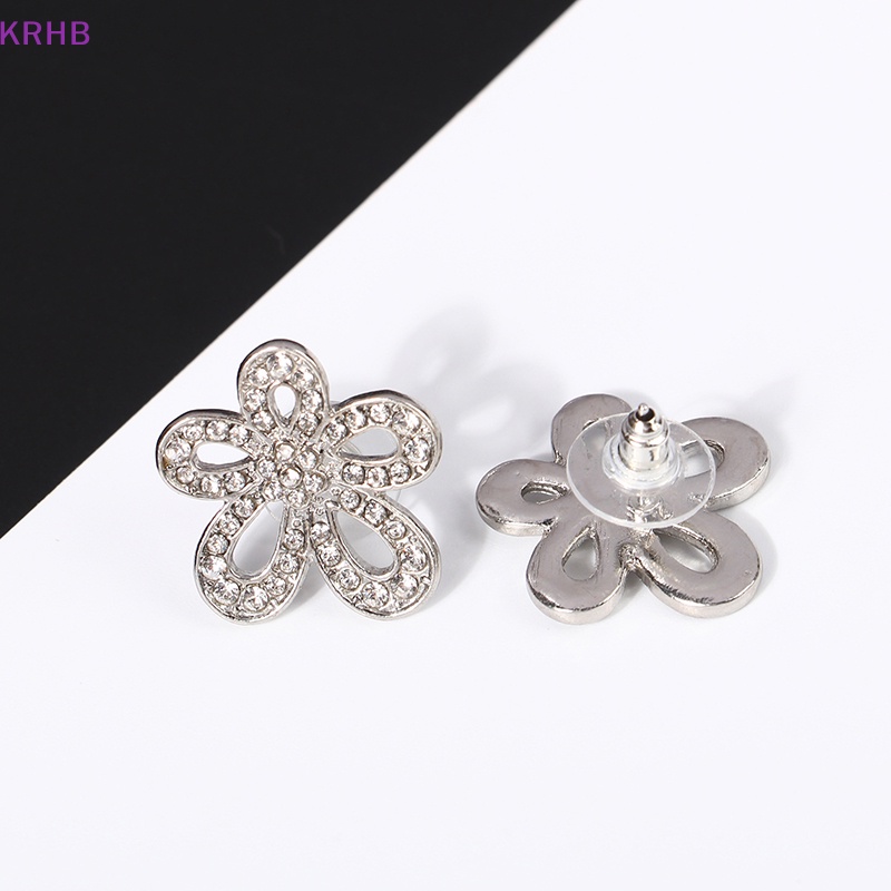 1 Đôi Bông Tai Bạc Hình Hoa Hướng Dương Đính Đá Thời Trang Dành Cho Nữ Mới