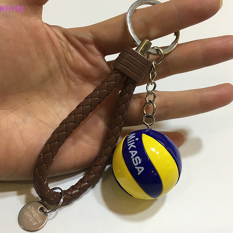 1 Quả Bóng Chuyền Da Mini Có Dây Móc Khóa KRHB Mới