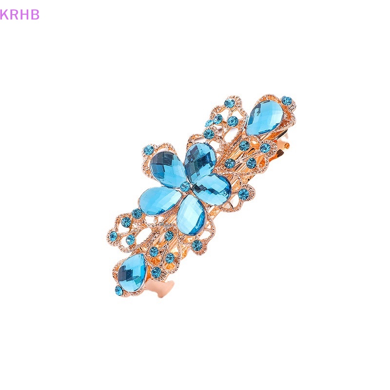 Kẹp Tóc Hợp Kim Hình Hoa Đính Đá Nhiều Màu Sắc Thời Trang Cho Nữ Mới