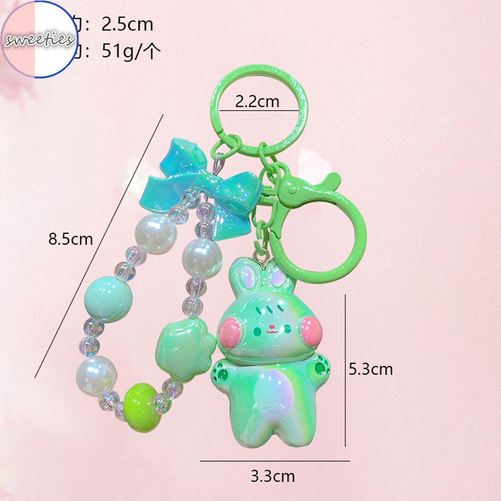 Móc Khóa Hình Thỏ Tròn Nhiều Màu Dễ Thương