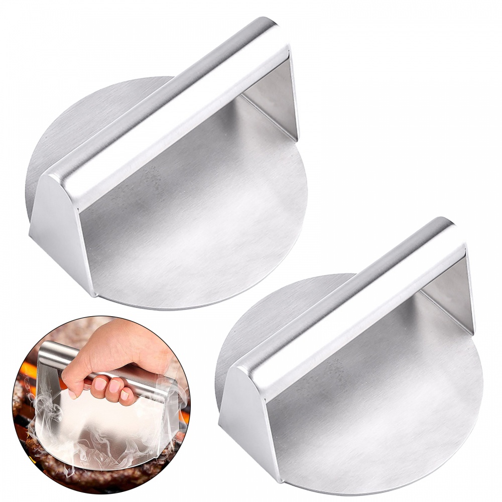 Dụng Cụ Ép Thịt Làm Burger Bằng Thép Không Gỉ Với Đáy Phẳng