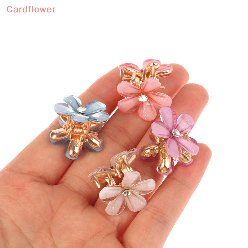 Bộ 5 Kẹp Tóc Hình Bông Hoa Màu Xanh Dương / Tím / Trắng Phong Cách Hàn Quốc Thời Trang Cho Nữ 2cm