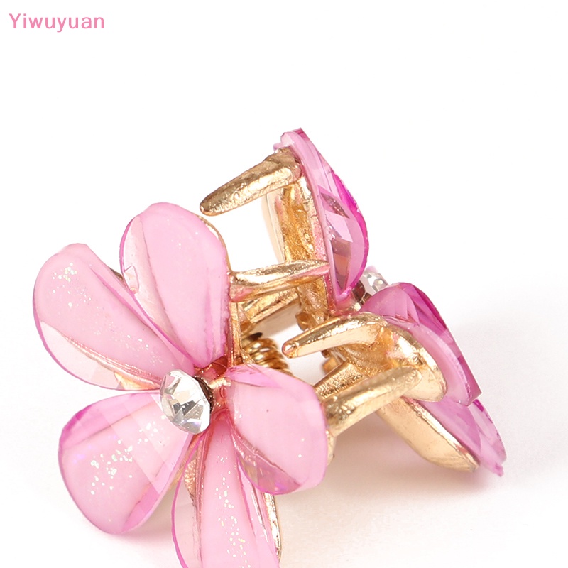 Bộ 5 Kẹp Tóc 2cm Hình Hoa Màu Xanh Dương / Tím / Trắng Phong Cách Hàn Quốc Mới Cho Nữ