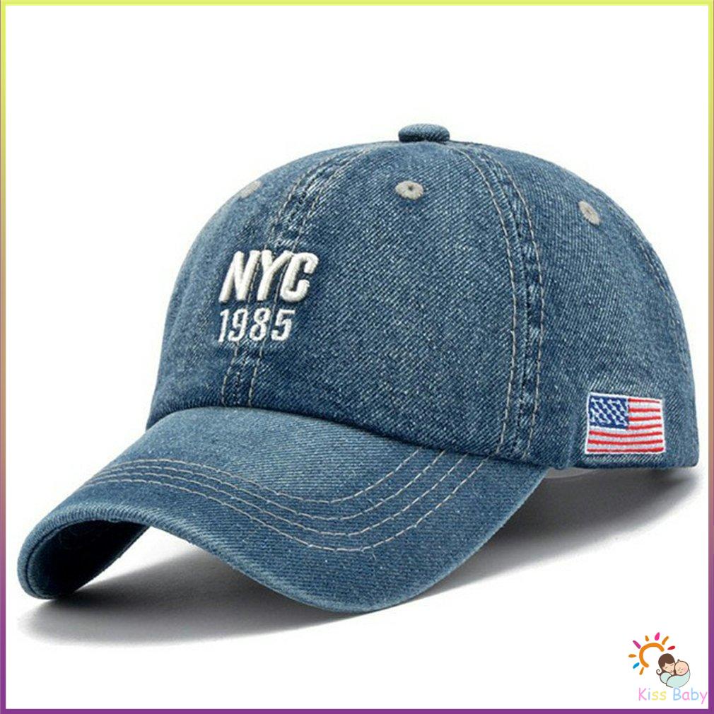 Mũ Bóng Chày Thương Hiệu Mới Nyc Denim Nam Nữ Thêu Chữ Quần Jean Chụp Lại Nón Thể Thao Mùa Hè Hoa Kỳ Hip Hop