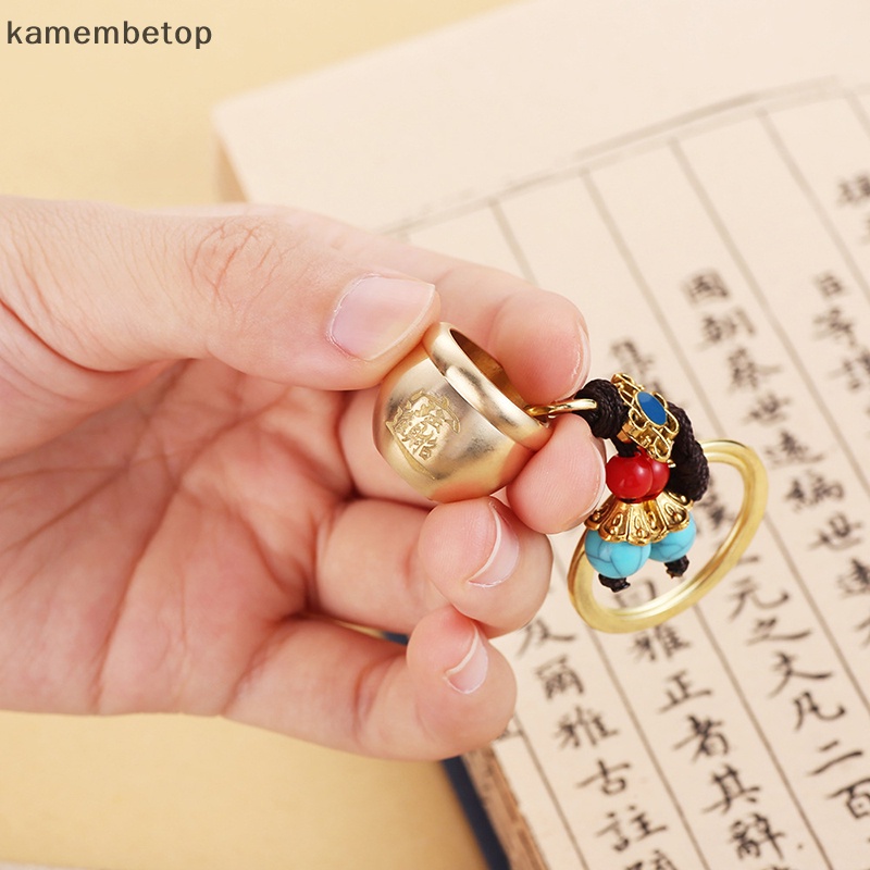 Beto Móc Khóa Hình Trụ Bằng Đồng Thau Handmade Dây Thừng May Mắn Phong Thủy Treo Trang Sức n