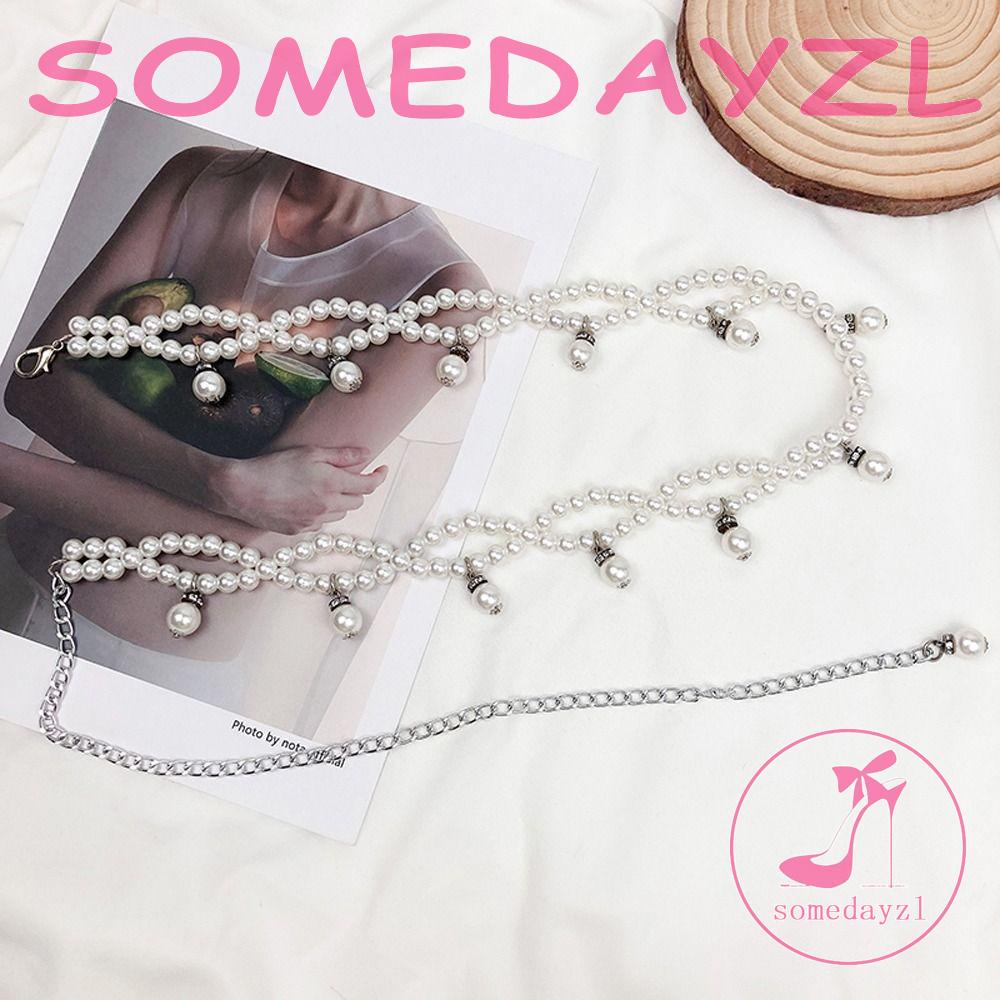 Thắt Lưng Mỏng Đính Hạt Có Thể Điều Chỉnh Trang Trí Đầm Jean