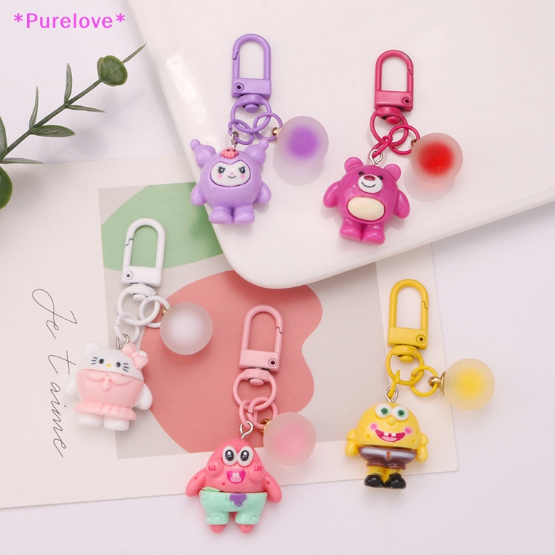 Móc Khóa Quả Cầu Nhựa Resin Đính Búp Bê Hoạt Hình 3D Nhiều Màu Đáng Yêu Mới
