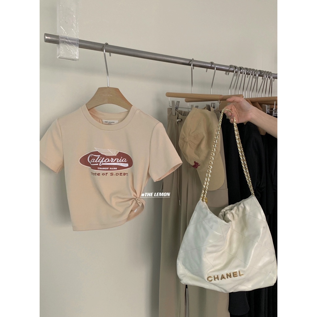 SUXI Áo Thun Tay Ngắn Cổ Tròn In Họa Tiết Thời Trang Hàn Quốc Cho Nữ