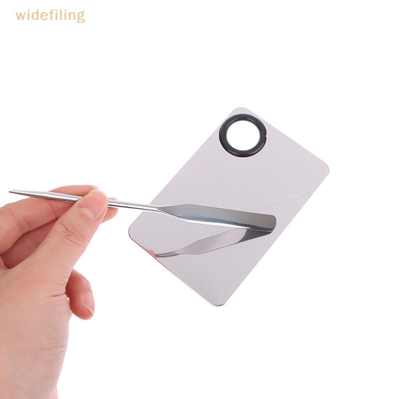 1 Bộ Dụng Cụ Trộn Kem Nền / Nước Hoa Hồng Hai Đầu Bằng Thép Không Gỉ