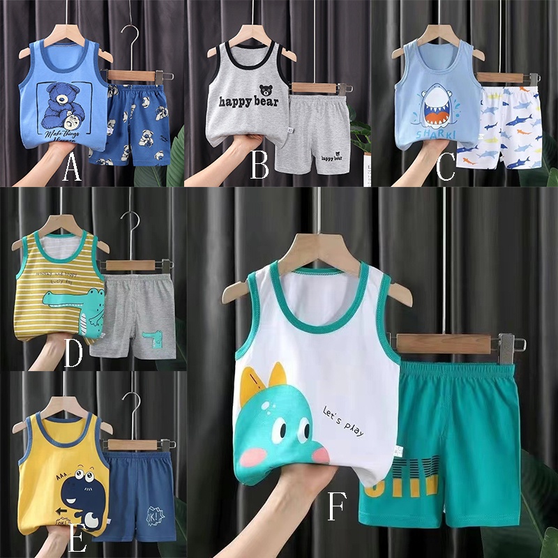 Set Áo Thun Ba Lỗ + Quần Short Thời Trang Mùa Hè Cho Bé