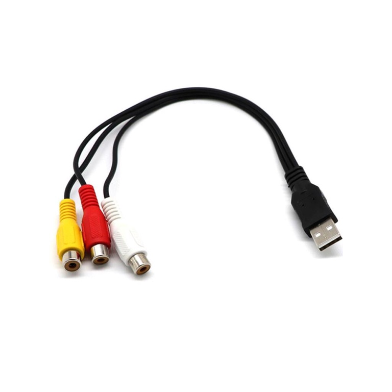 =Christmas=1.5M USB Cords Male A To 3 RCA AV TV Adapter Cord Cable Audio Video Cables