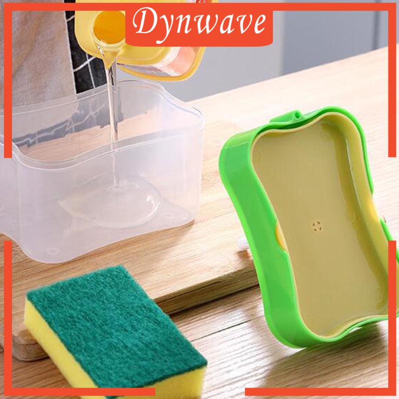 Bình Đựng Xà Phòng Rửa Chén 2 Trong 1 Kèm Giá Đỡ Bọt Biển Tiện Dụng