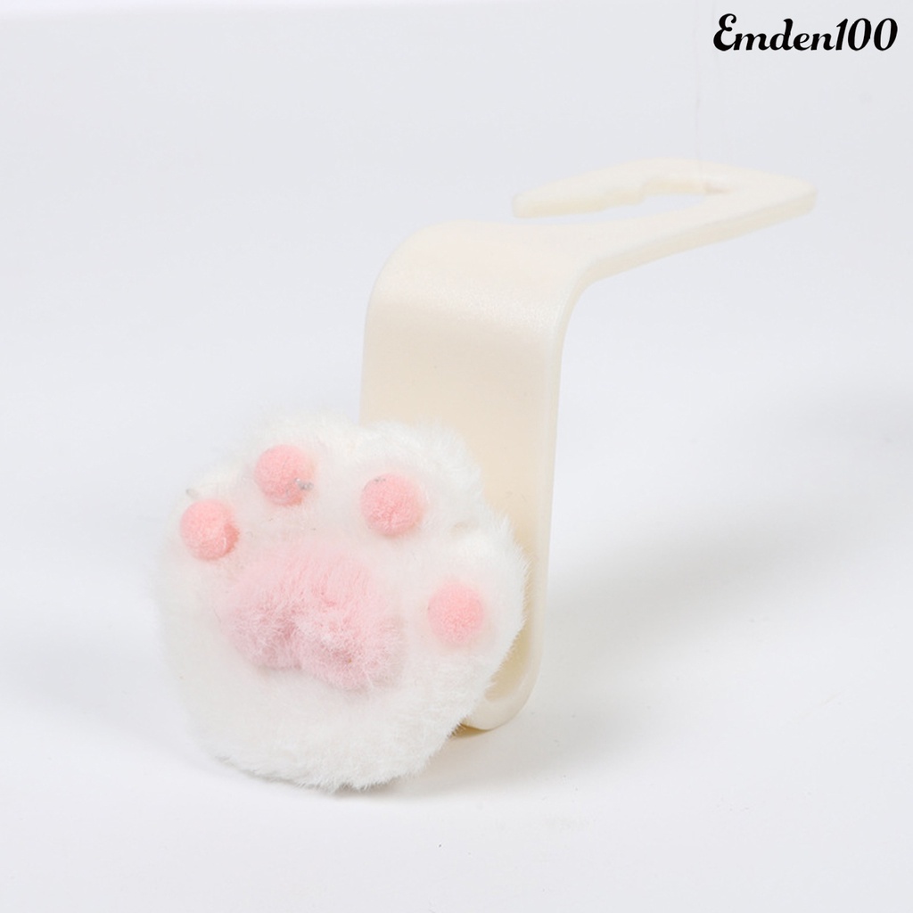[EMDEN] Móc Treo Đồ Gắn Sau Lưng Ghế Xe Hơi Đa Năng Hình Dấu Chân Mèo Bằng Lông Nhung