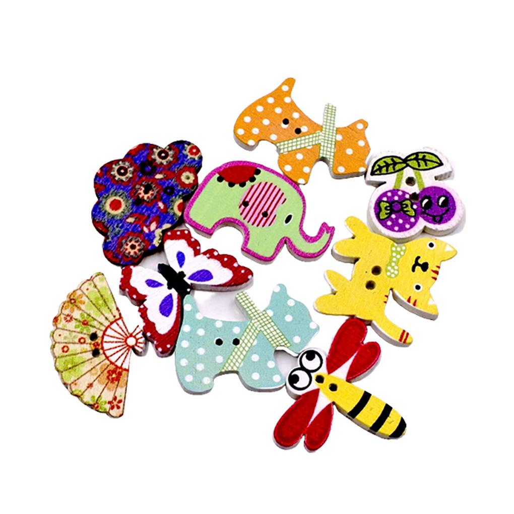 Set 50 Nút Gỗ Nhiều Màu Sắc Có Thể Tháo Rời Dùng Để Cố Định Quần Áo