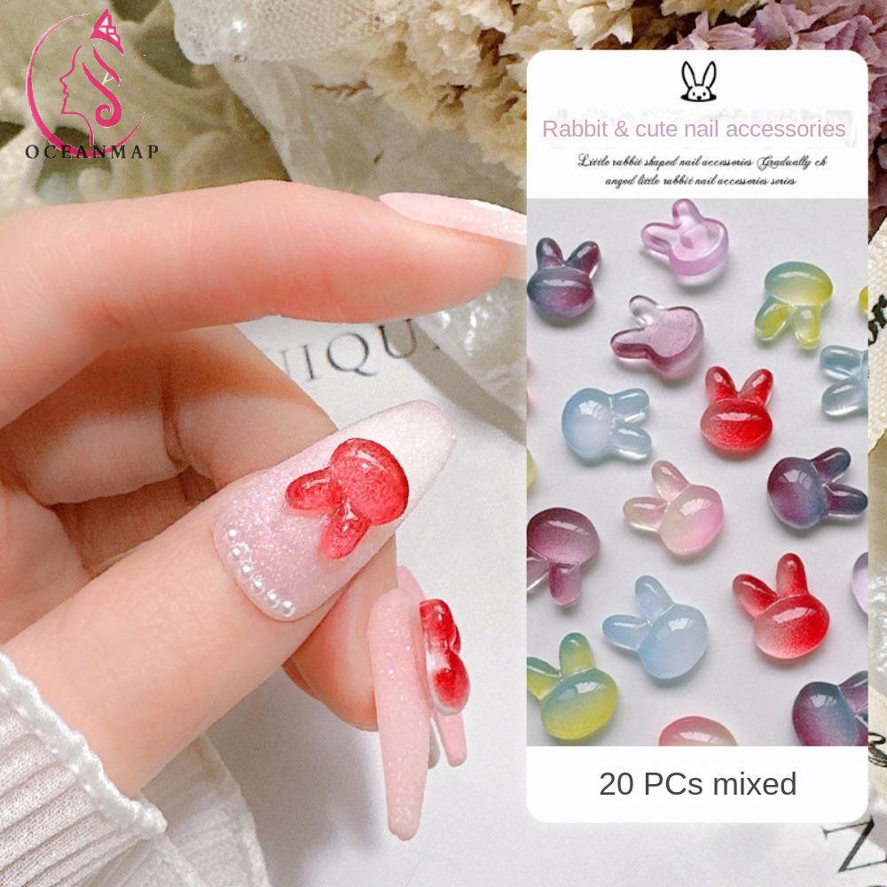 Hình Dán Móng Tay Thỏ Đại Dương|Phụ Kiện Trang Trí Móng Tay Màu Sắc Gradient Nhật Bản Dành Cho Nữ|Phụ Kiện Trang Trí Móng Tay Xinh Xắn